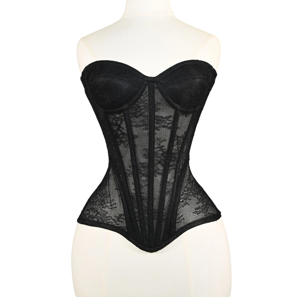 Boning Corset Steel - Femmes maille Corset Busiter surbuste bonnets
