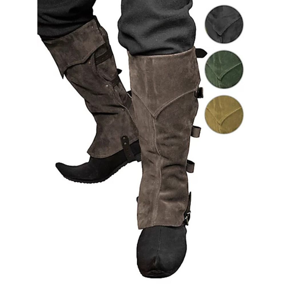 Cosplay Prop Designer - Couvre-bottes ajustables en similicuir, aspect daim,
